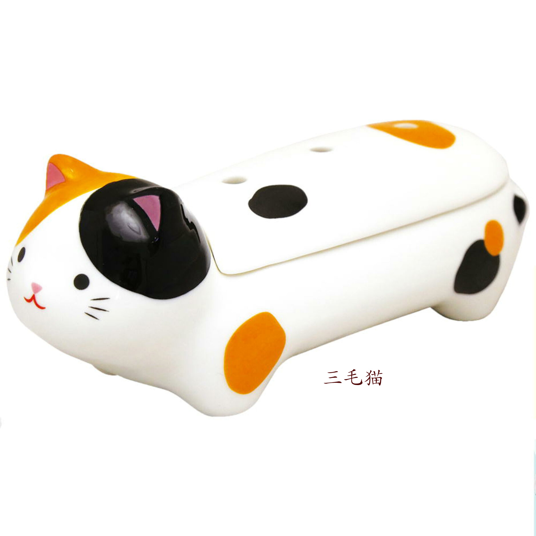 【取寄品 】【ペット供養】【ペット仏具】　猫 tocotoco Insence Holder 横置き インセンスホルダー　三毛猫　品番:78231175