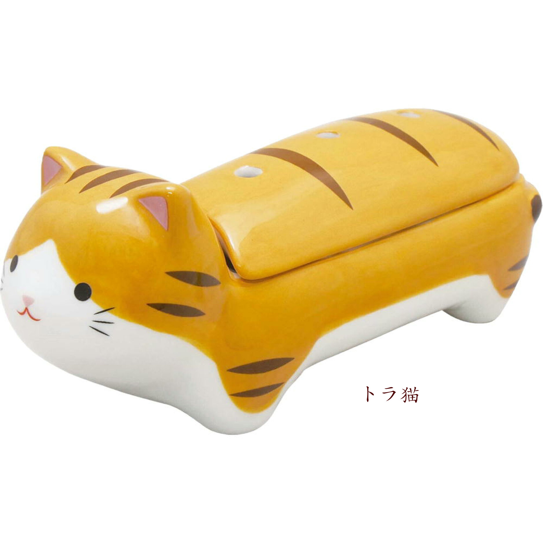 【取寄品 】【ペット供養】【ペット仏具】　猫 tocotoco Insence Holder 横置き インセンスホルダー　トラ猫　品番:78231174