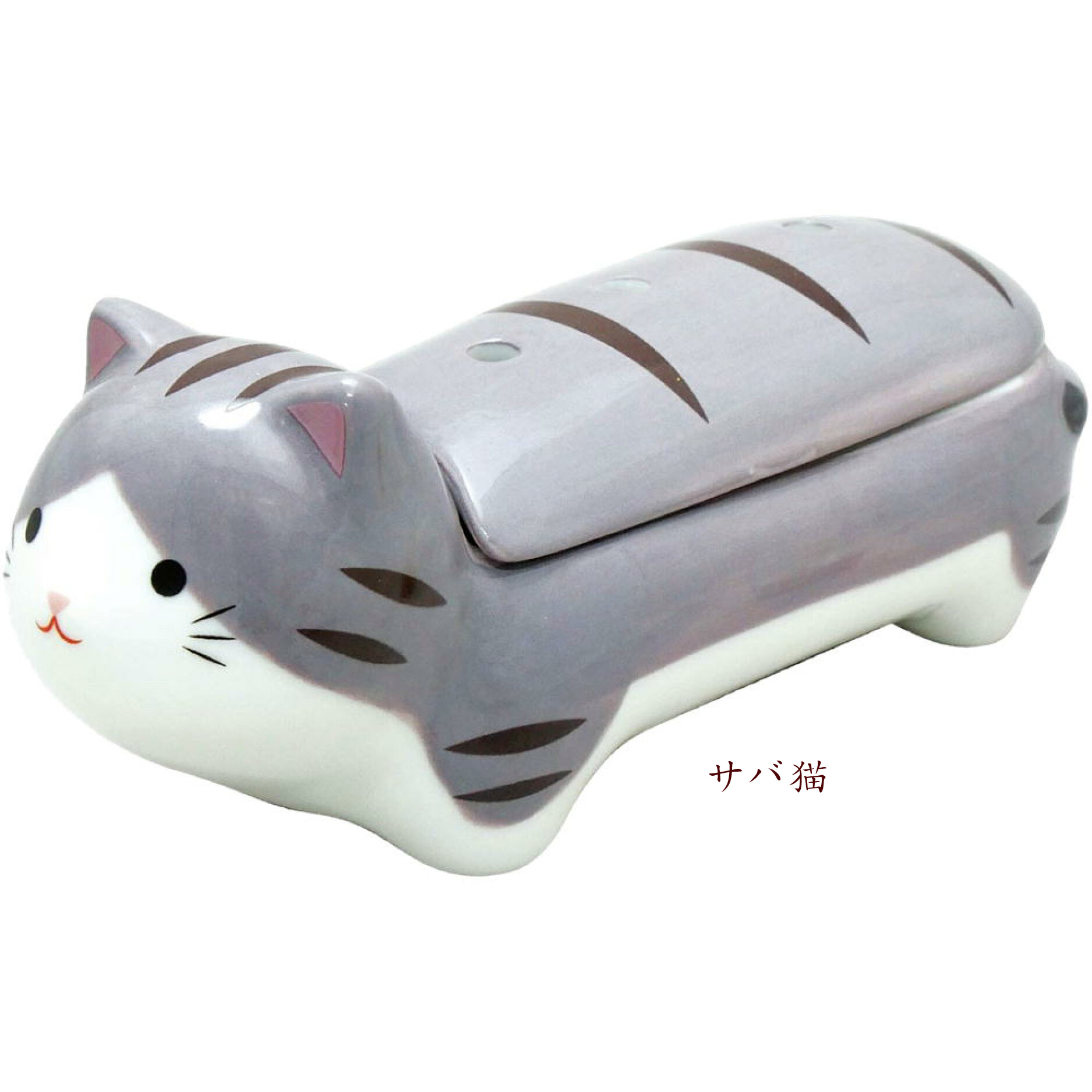 【取寄品 】【ペット供養】【ペット仏具】　猫 tocotoco Insence Holder 横置き インセンスホルダー　サバ猫　品番:78231176