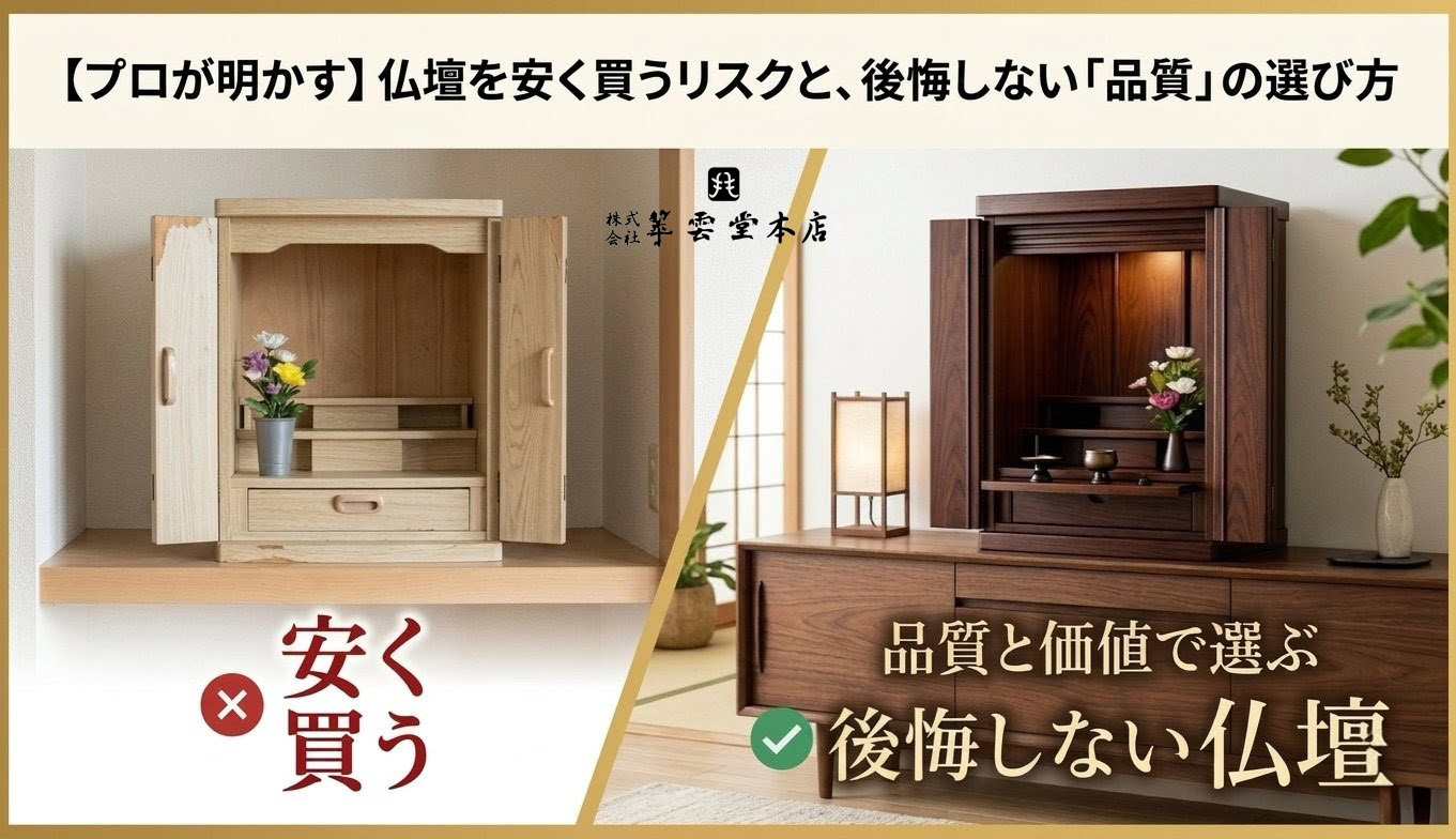 「仏壇は安く買う」で本当に大丈夫？一生モノのお仏壇選びで知っておきたいこと